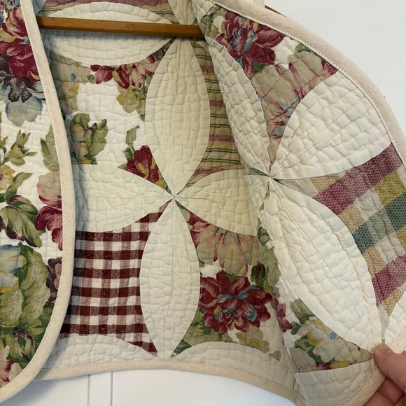 Handmade Floral Patchwork Quilted Vest M - Picture 5 of 10